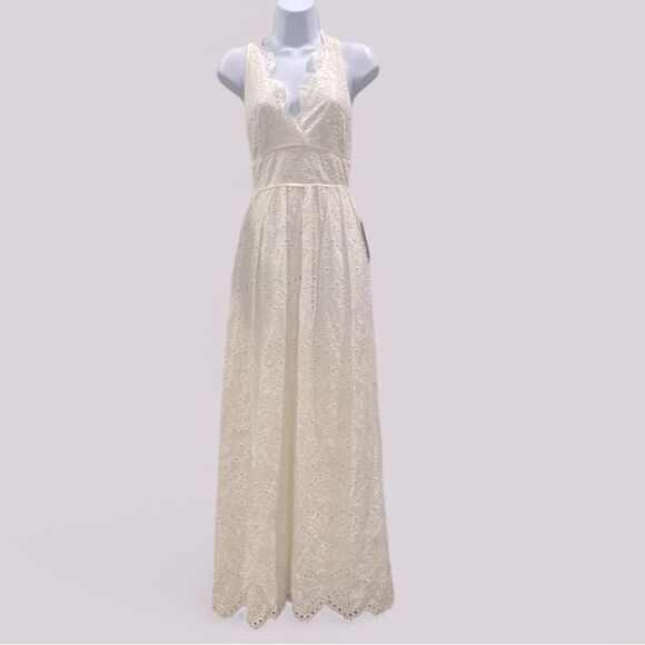 Lulu's Splendid White Eyelet Lace Maxi Dress Size Small New With Tags MSRP $89 - Picture 4 of 17